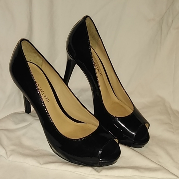 Antonio Melani black peep toe stilettos - Picture 1 of 5
